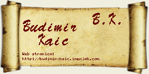 Budimir Kaić vizit kartica